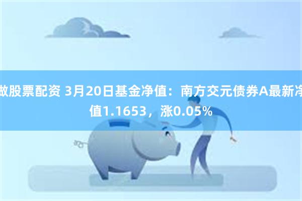 做股票配资 3月20日基金净值：南方交元债券A最新净值1.1653，涨0.05%