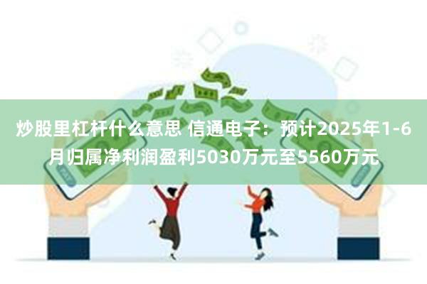 炒股里杠杆什么意思 信通电子：预计2025年1-6月归属净利润盈利5030万元至5560万元