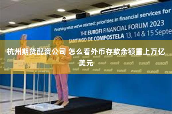 杭州期货配资公司 怎么看外币存款余额重上万亿美元