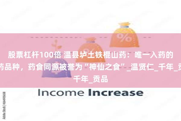 股票杠杆100倍 温县垆土铁棍山药：唯一入药的山药品种，药食同源被誉为“神仙之食”_温贤仁_千年_贡品