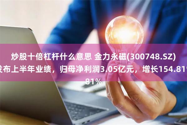 炒股十倍杠杆什么意思 金力永磁(300748.SZ)发布上半年业绩，归母净利润3.05亿元，增长154.81%