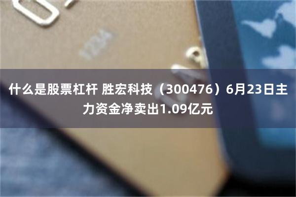什么是股票杠杆 胜宏科技（300476）6月23日主力资金净卖出1.09亿元