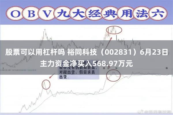 股票可以用杠杆吗 裕同科技（002831）6月23日主力资金净买入568.97万元