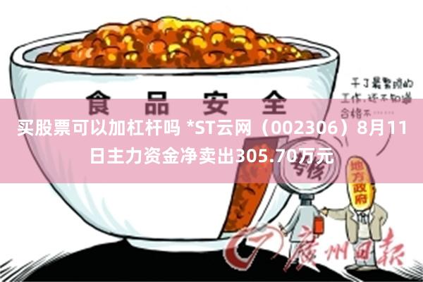 买股票可以加杠杆吗 *ST云网(002306)8月11日主力资金净卖出305.70万元