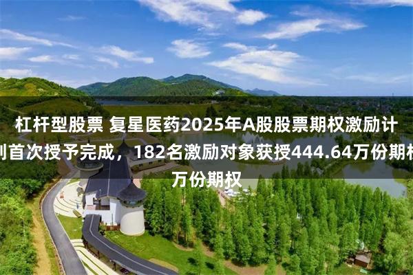 杠杆型股票 复星医药2025年A股股票期权激励计划首次授予完成，182名激励对象获授444.64万份期权