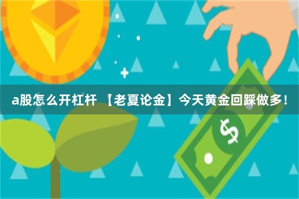 a股怎么开杠杆 【老夏论金】今天黄金回踩做多！