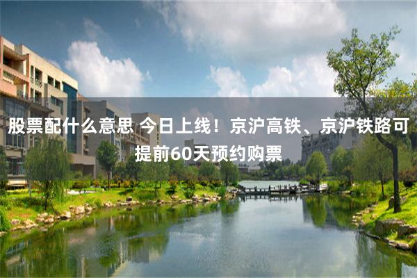 股票配什么意思 今日上线！京沪高铁、京沪铁路可提前60天预约购票