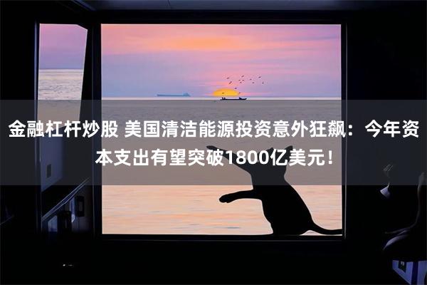 金融杠杆炒股 美国清洁能源投资意外狂飙：今年资本支出有望突破1800亿美元！