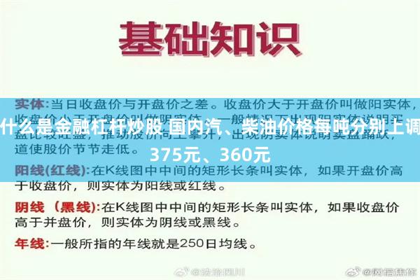 什么是金融杠杆炒股 国内汽、柴油价格每吨分别上调375元、360元
