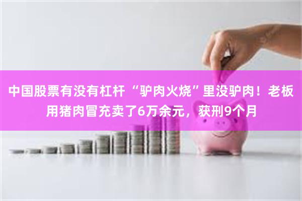中国股票有没有杠杆 “驴肉火烧”里没驴肉！老板用猪肉冒充卖了6万余元，获刑9个月