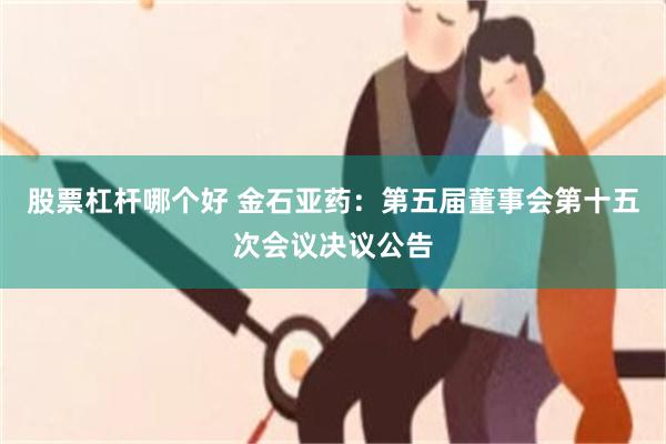 股票杠杆哪个好 金石亚药：第五届董事会第十五次会议决议公告