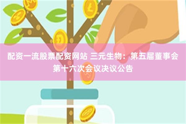 配资一流股票配资网站 三元生物:第五届董事会第十六次会议决议公告