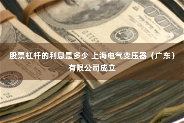 股票杠杆的利息是多少 上海电气变压器（广东）有限公司成立